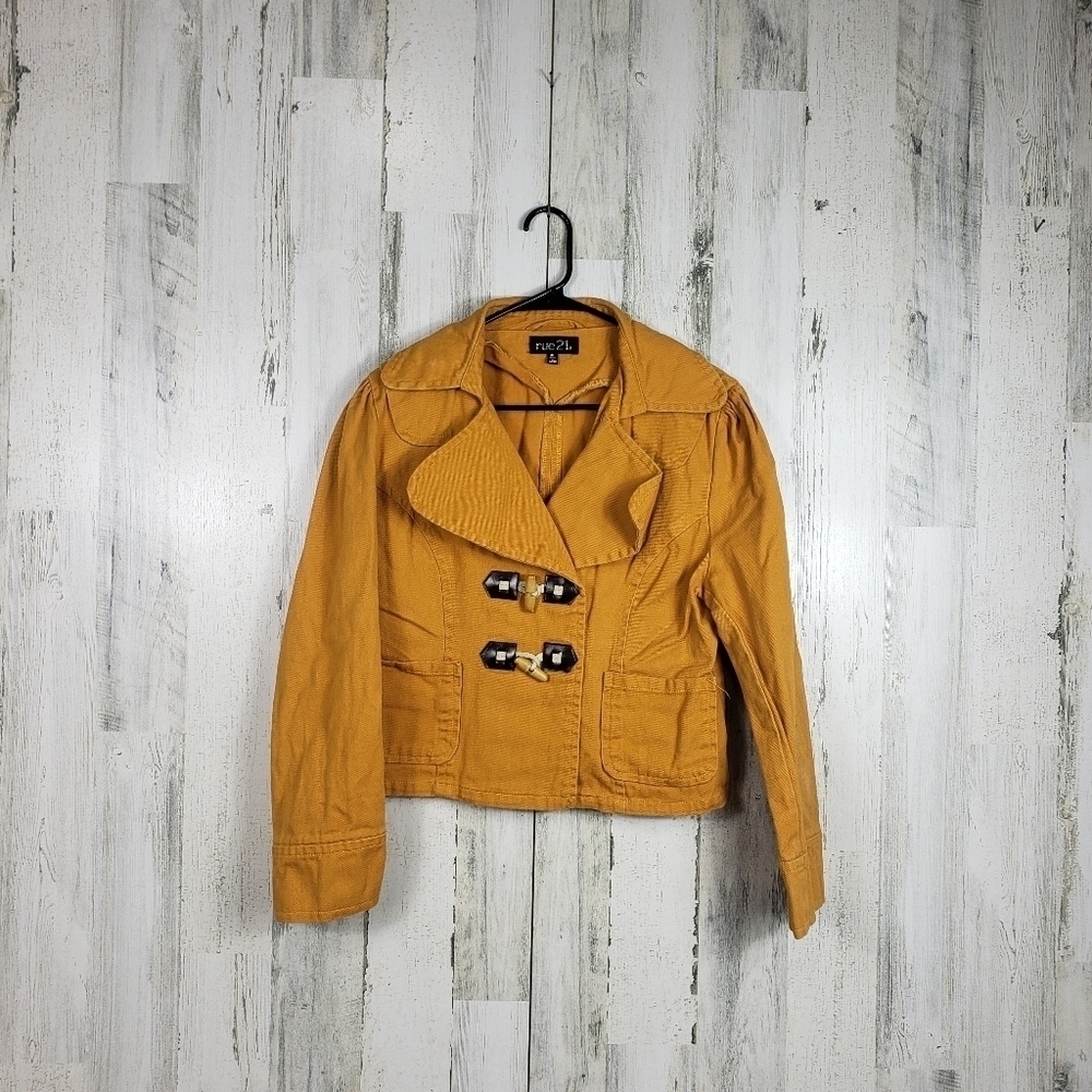 Rue21 mustard yellow cropped jacket size XL